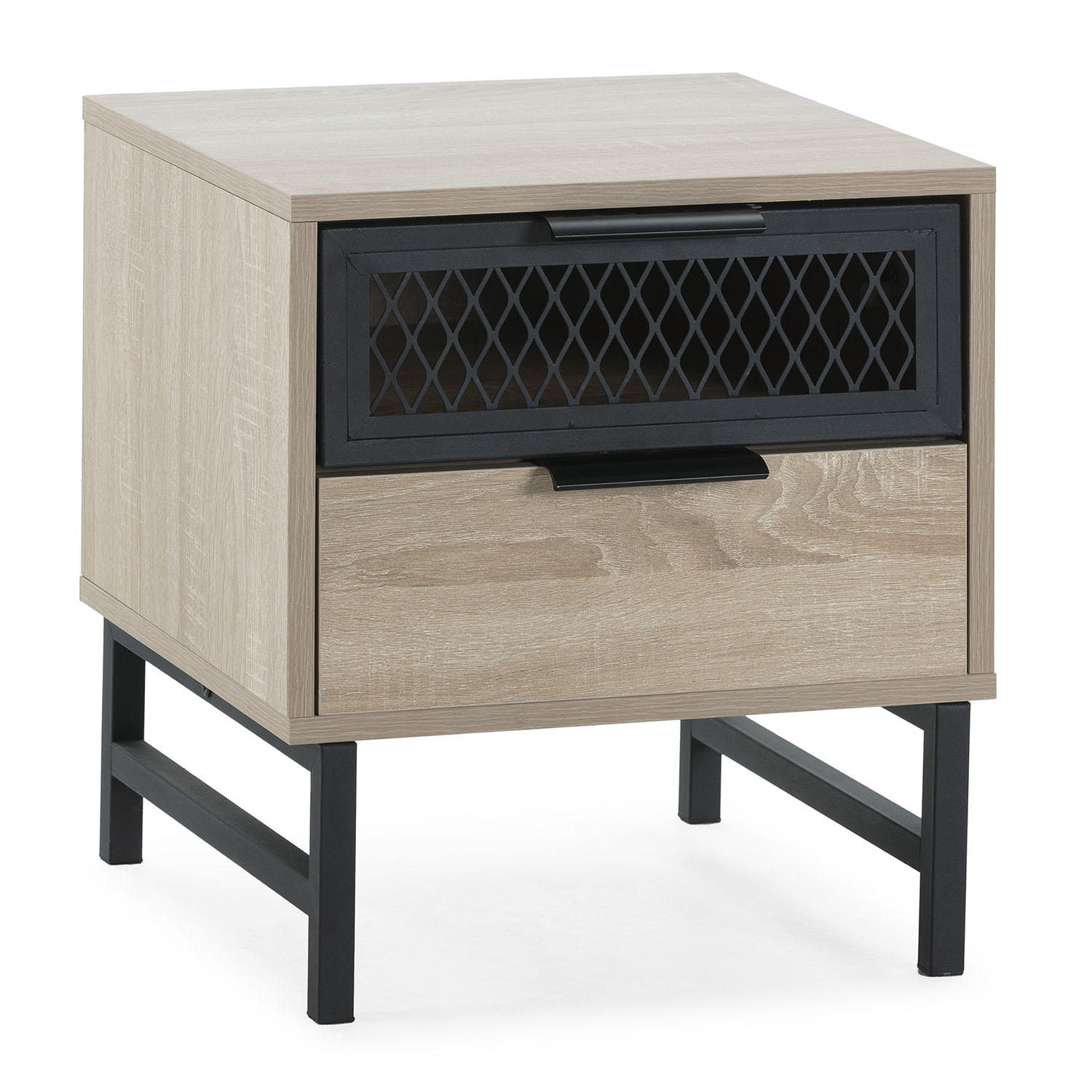 VS Venta-Stock Mesita de noche Hera 1 puerta 1 cajón color madera