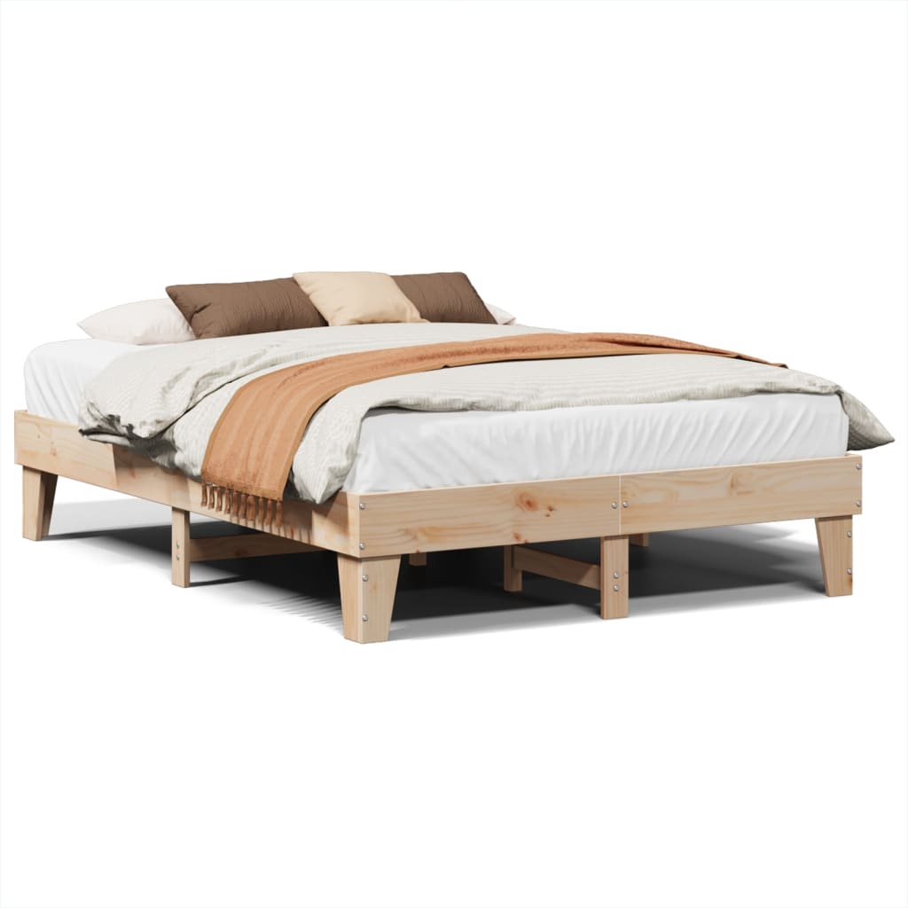 vidaXL Estructura de cama sin colchón madera de pino blanco 150x200 cm