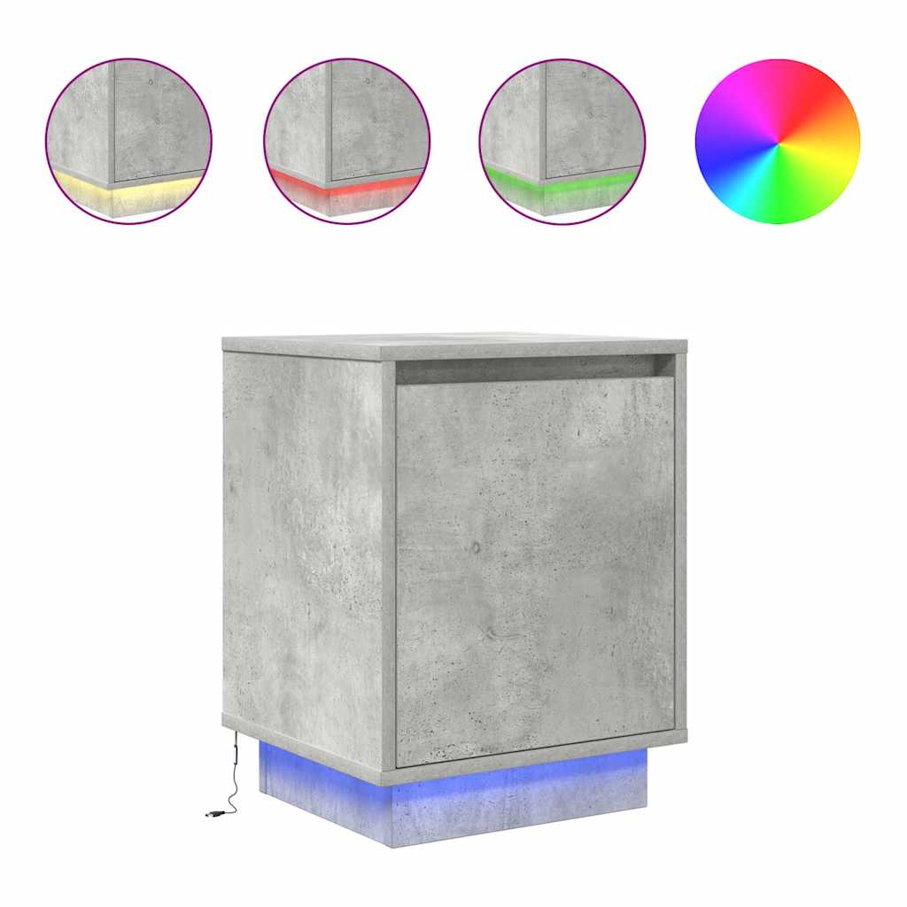 vidaXL Mesillas de noche con luces LED 2 uds roble marrón 38x34x50 cm en color Marrón roble/Gris sonoma/Roble ahumado y más | cómodas modernas ergonómicas para comedor cocina salón hogar