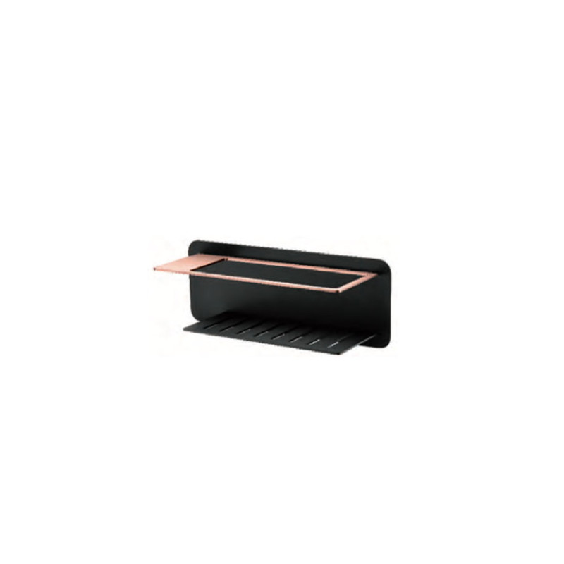 Imex Bethari ADT009/NOR Jabonera frontal moderna de acero S304 acabada en negro y oro rosa
