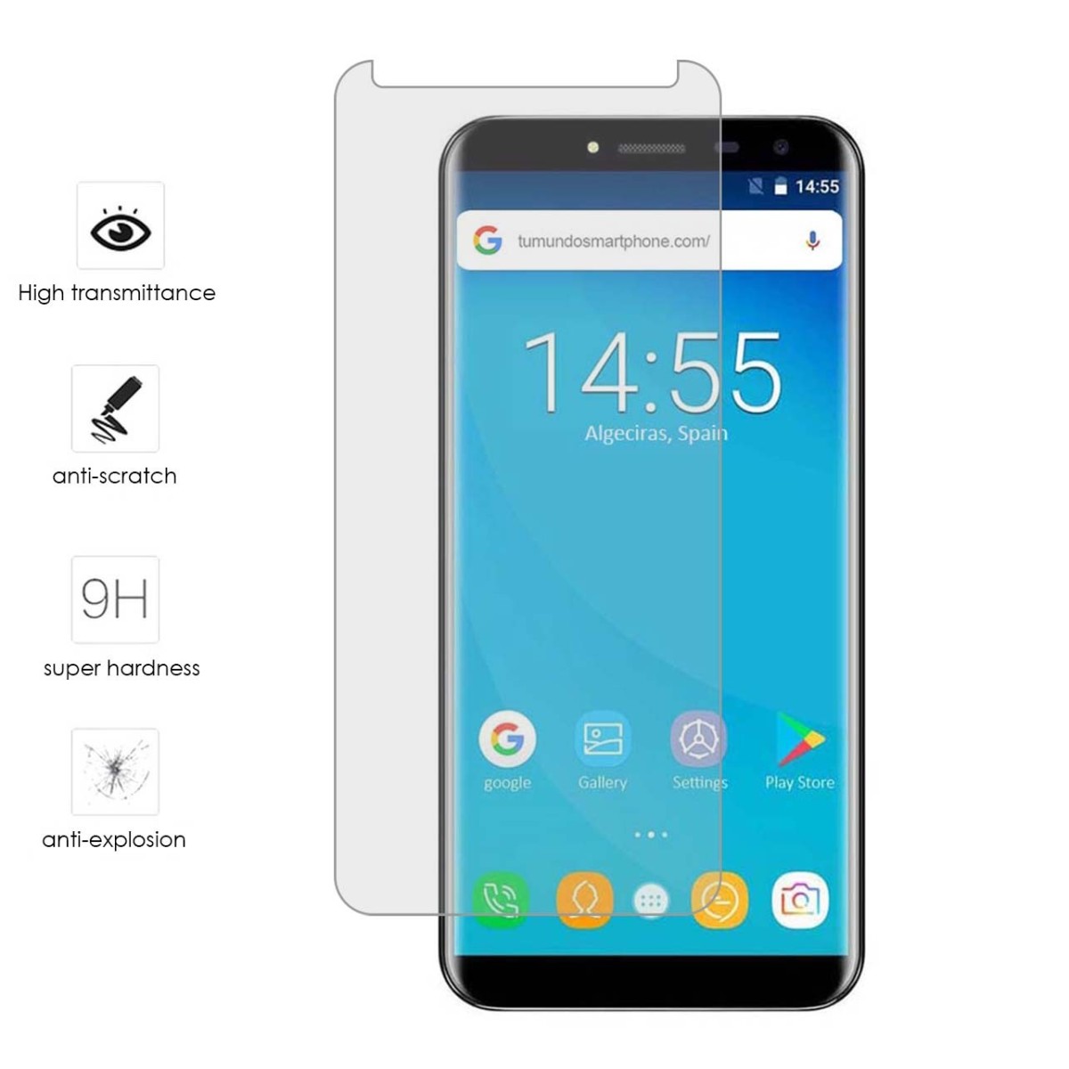Tumundosmartphone Protector Cristal Templado para Oukitel C8 Vidrio