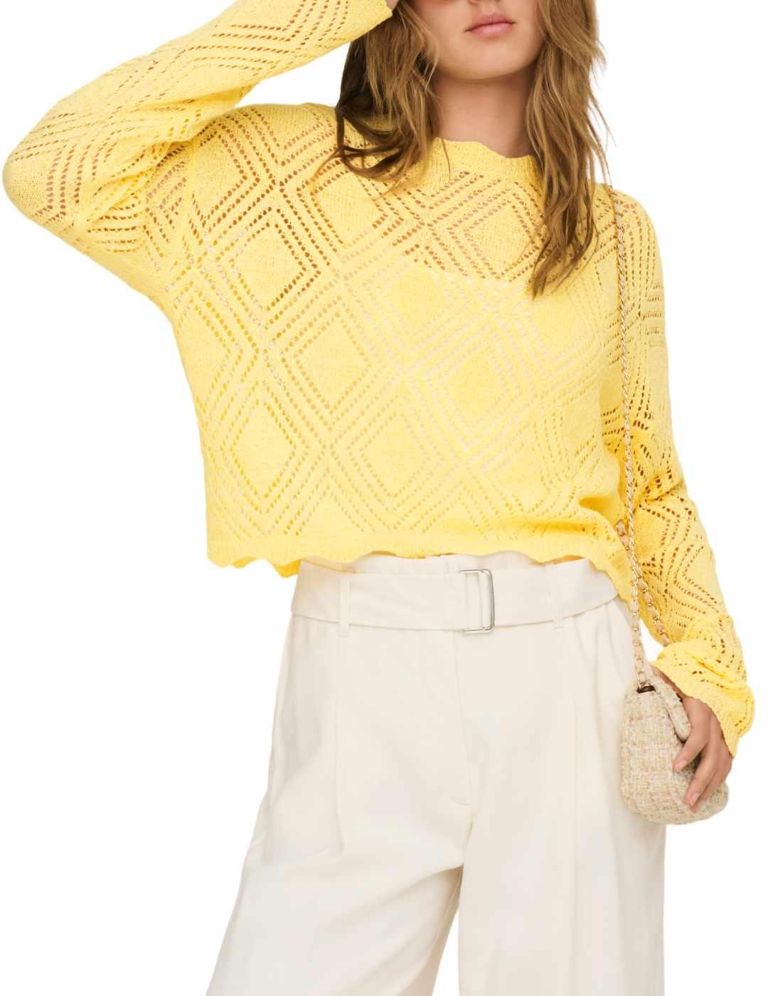 Jersey Only Pamela estructura corte regular amarillo mujer
