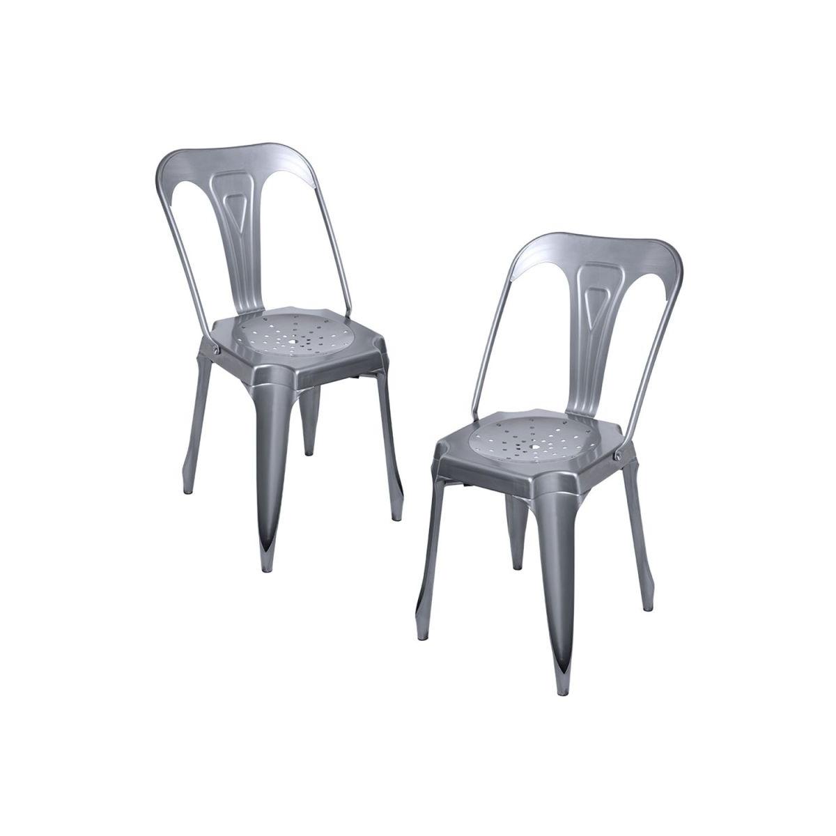 Regalos Miguel - Packs Sillas Comedor - Pack 2 Sillas Ulix - Gris metalizado