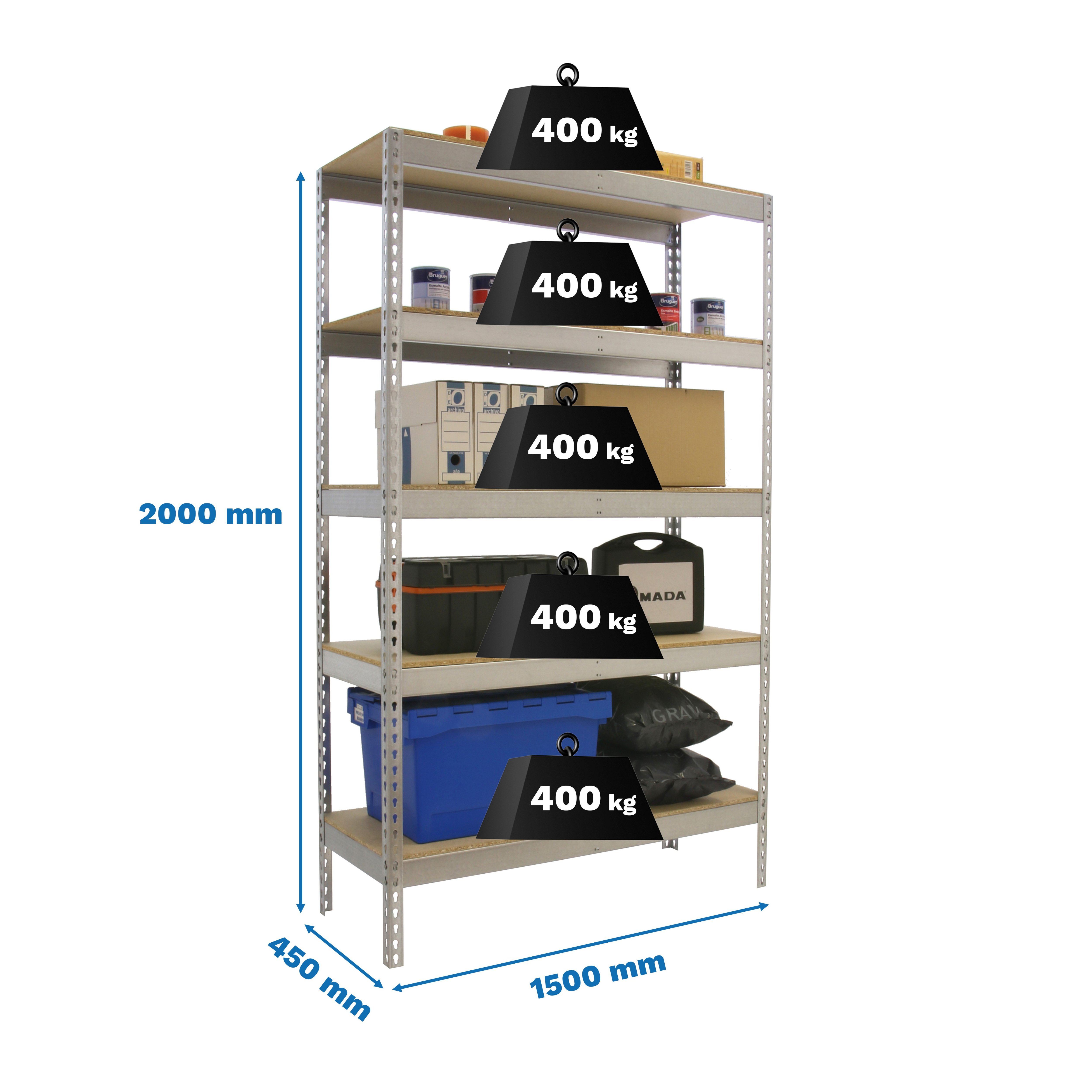 Estantería SIMONRACK Ecoforte 1504-5 chipboard galva/madera