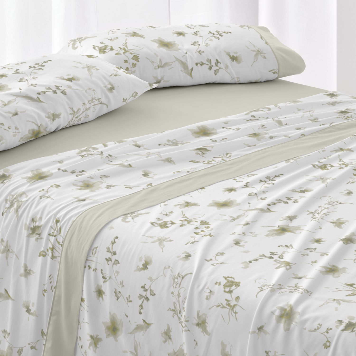 Juego de Sábanas Floral 50% Algodón | 7 Medidas Disponibles | Suave y Fácil Planchado | Para Todas las Estaciones