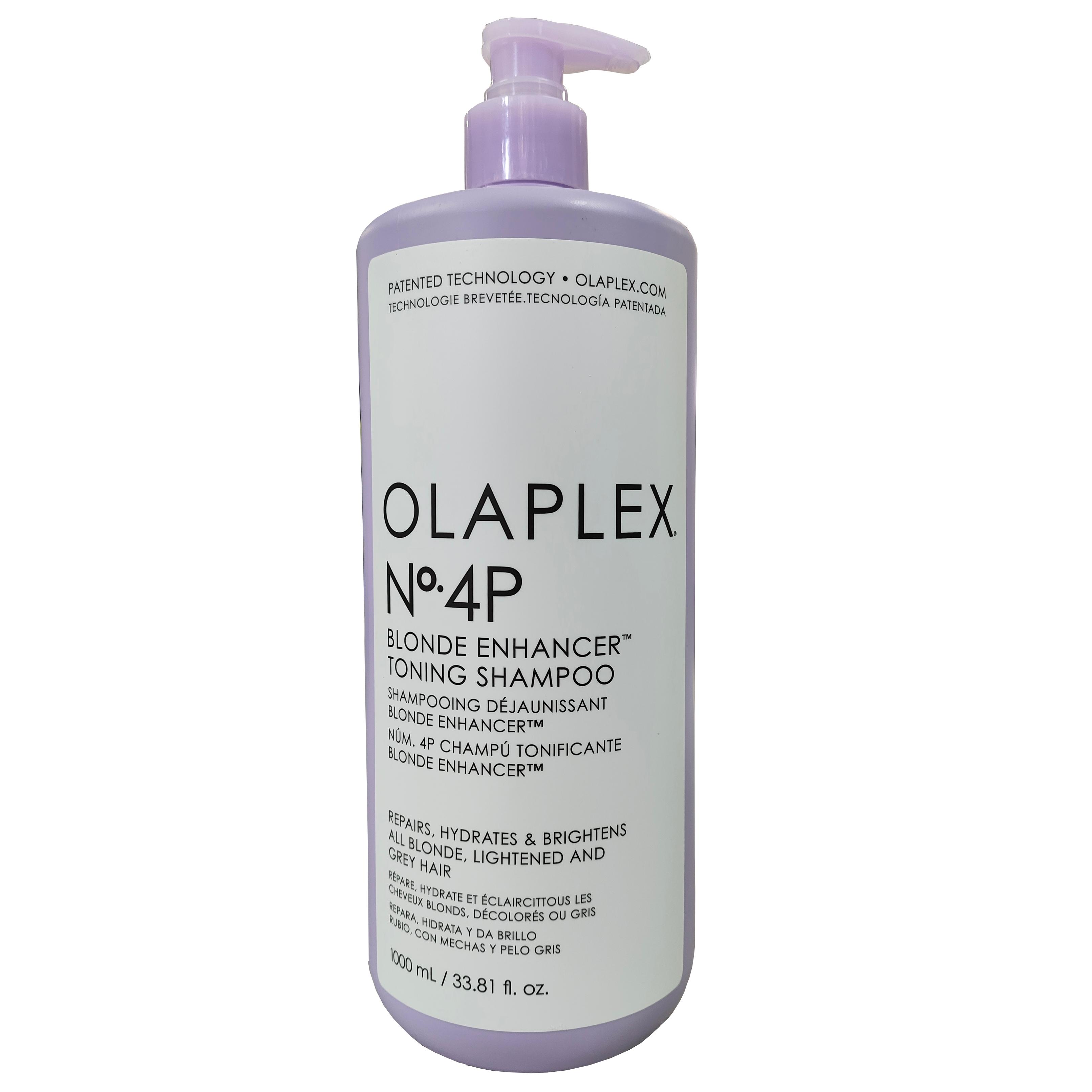 Olaplex Nº 4P Blonde Enhancer Toning Shampoo 1000 Ml. Repara, hidrata y da brillo. Rubio, con mechas y pelo gris.
