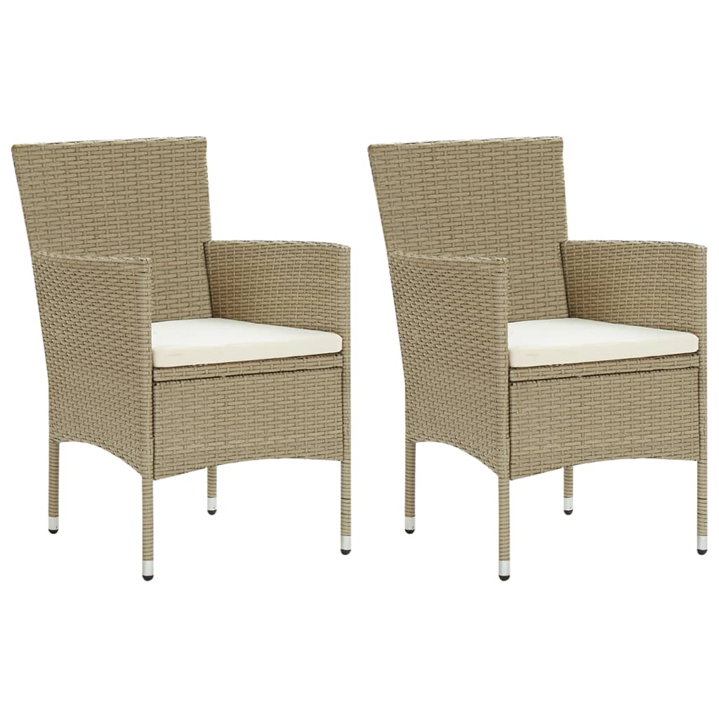 vidaXL Sillas de comedor para jardín 2 unidades ratán sintético