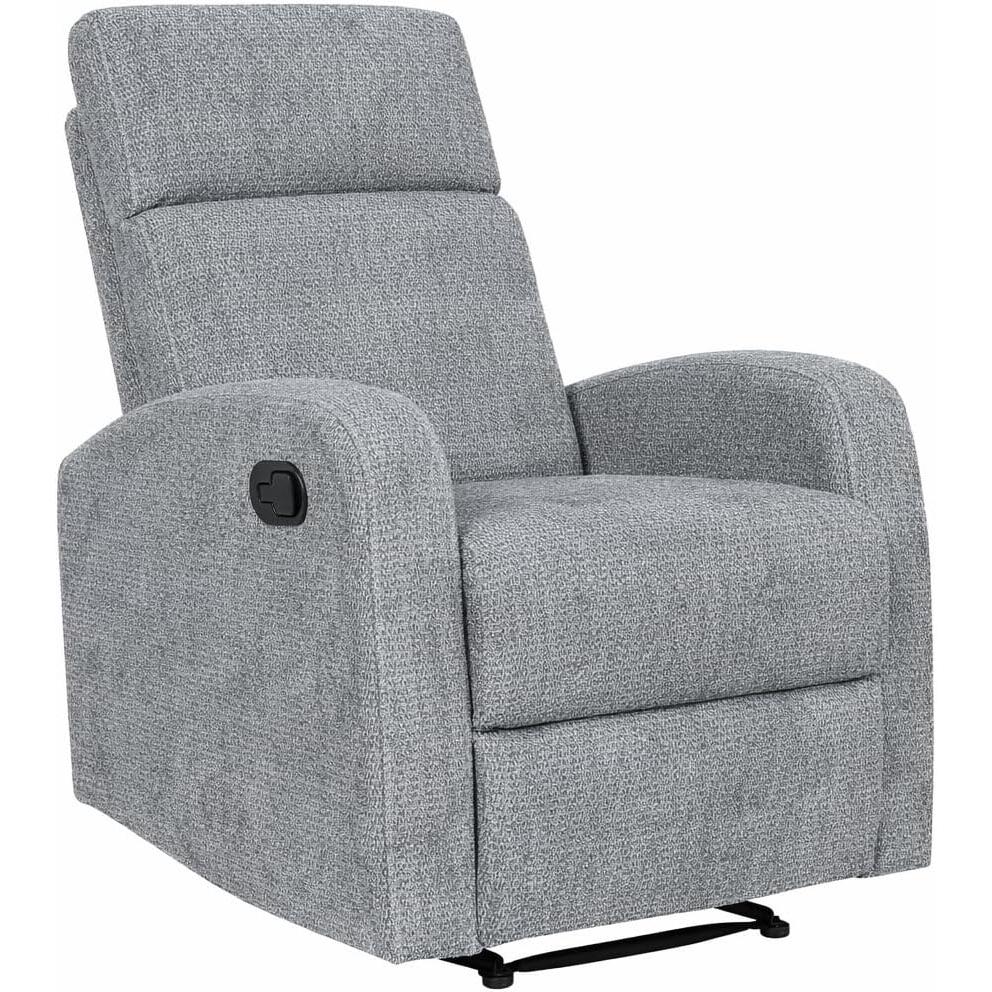 DUPI Sillón Sofá SOFT Relax Reclinable | Palanca Manual para reclinar Respaldo y reposapiés | Espuma HR Alta Resiliencia | Gris | 1 Plaza