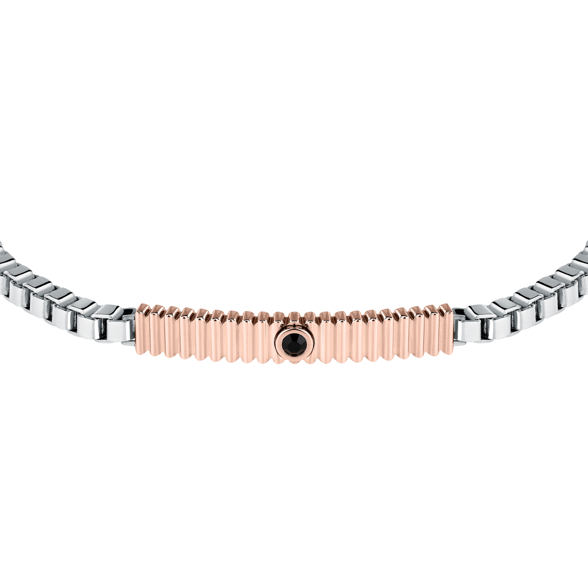 Morellato Pulsera de Hombre en Maple Inoxidable, Piedras Preciosas, IP Rose Gold, Colección Urban - SABH32