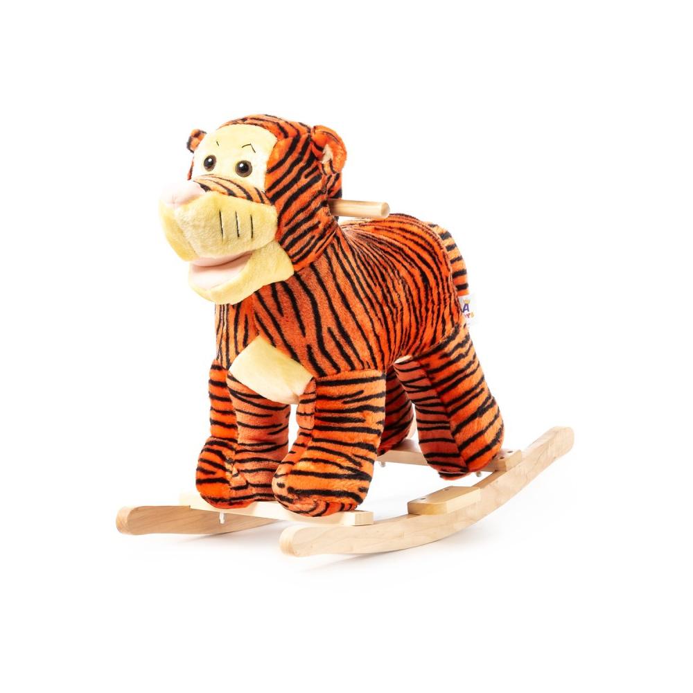 Ataa Cars Caballo Balancín Tigre de Peluche y Madera para Niños | Juguete Tradicional Seguro y Duradero