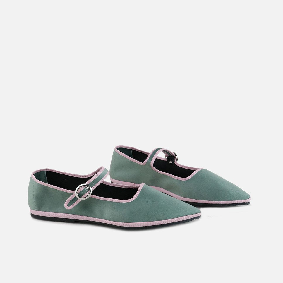 Merceditas Afiladas Velluto Salvia Eli By Venezianas | Eli 1957