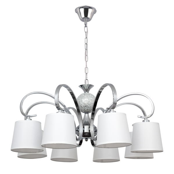 Lampara Concordia 8xe14 Cromo Pantalla Blanca 50-70x78d de FABRILAMP.