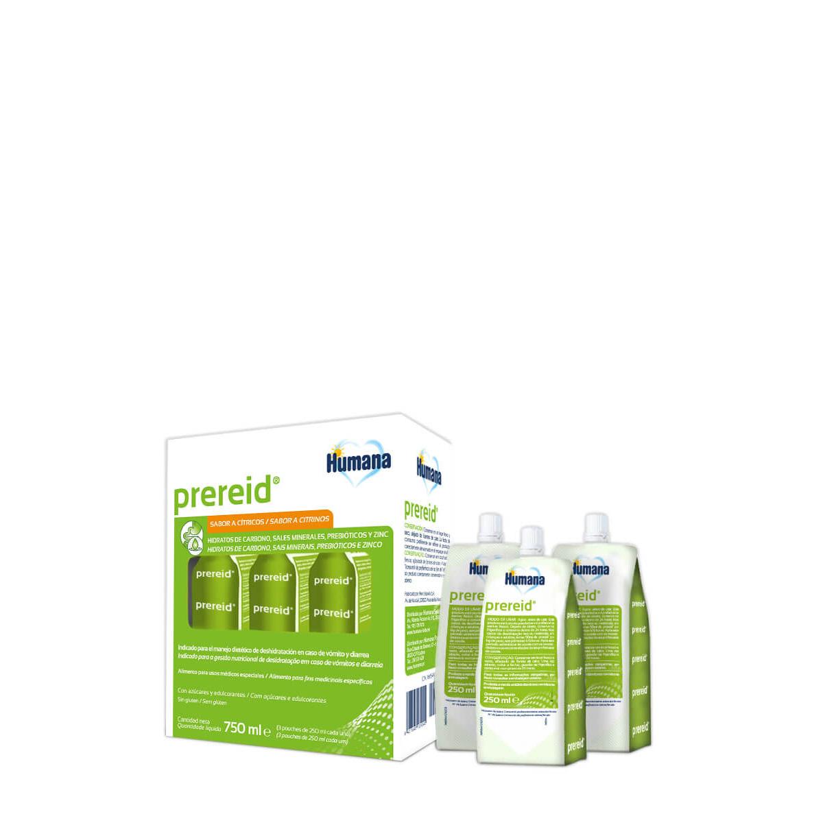 Humana prereid solución de rehidratación oral 3x250ml