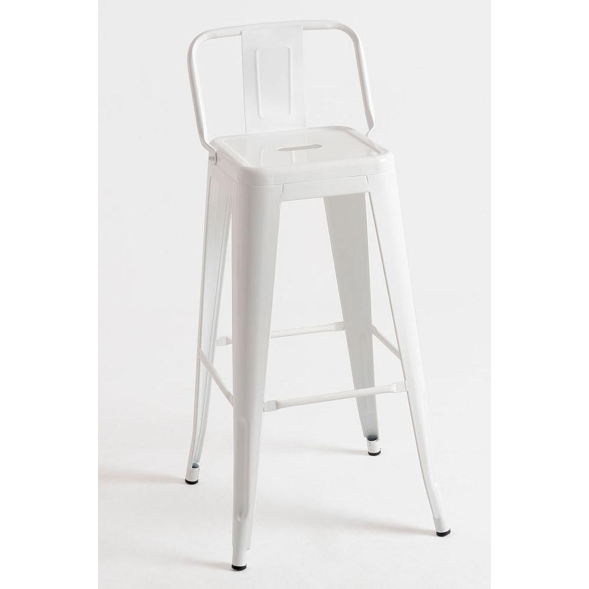 Regalos Miguel - Packs Taburetes Altos - Pack 6 Taburetes Torix Respaldo - Blanco