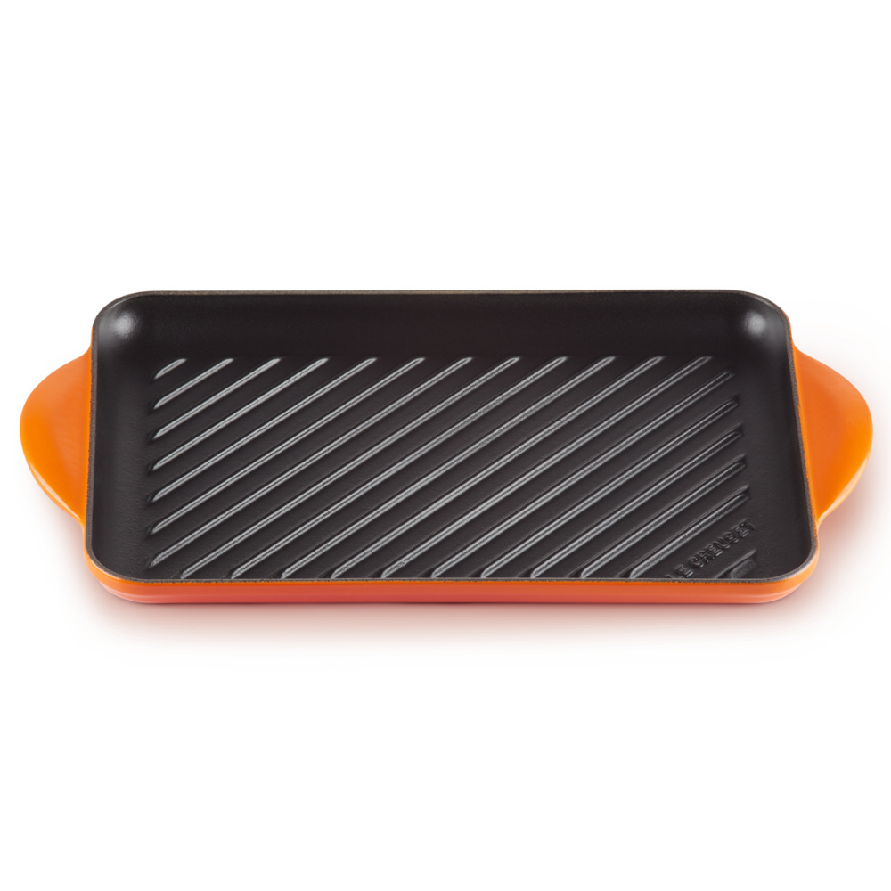 Parrilla de Hierro Fundido con Revestimiento Vitrificado de Le Creuset - 32 cm x 21,8 cm, Ideal para Carnes a la Plancha, Apta para Horno, Inducción y Barbacoa