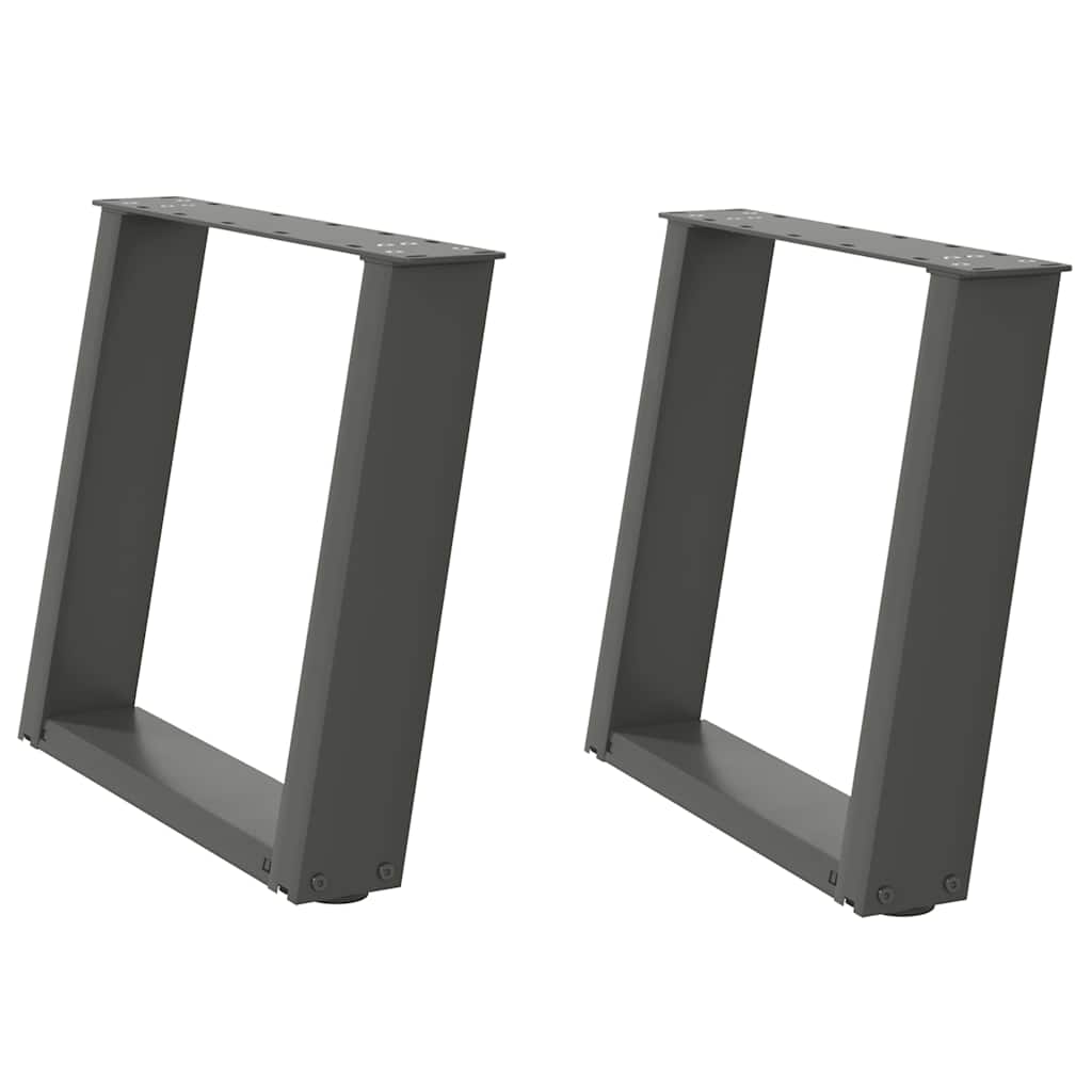 vidaXL Patas para mesa de centro en forma de U (2 unidades) 50 x (42-43) cm, acero