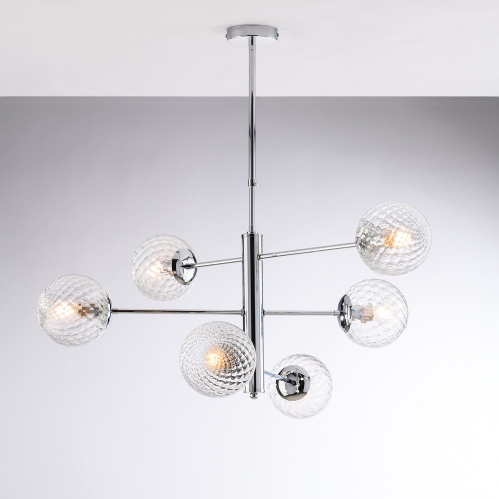 Araña Contemporánea Demetra Cromo 6 Luces E14