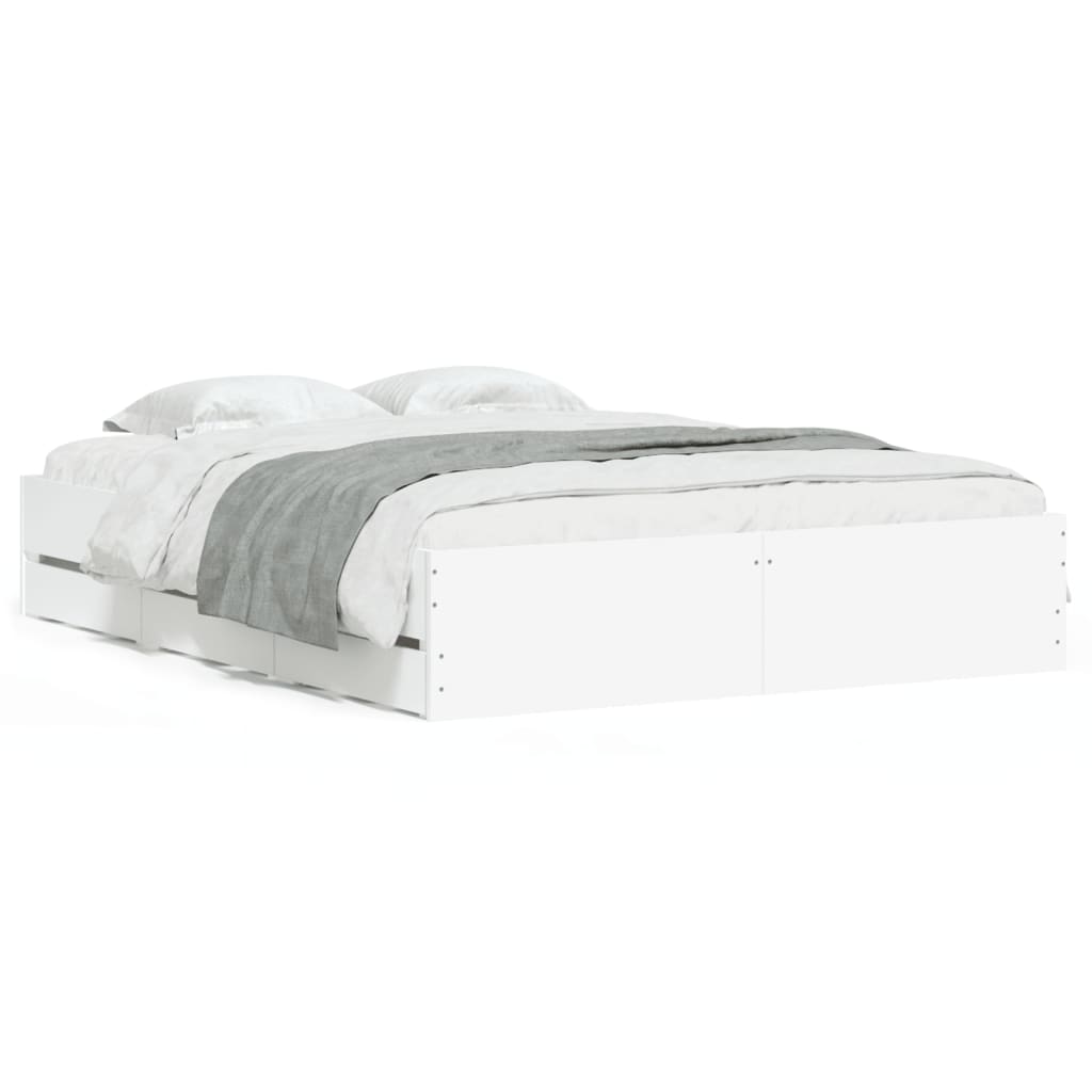 vidaXL Estructura de cama madera de ingeniería blanco 150x200 cm