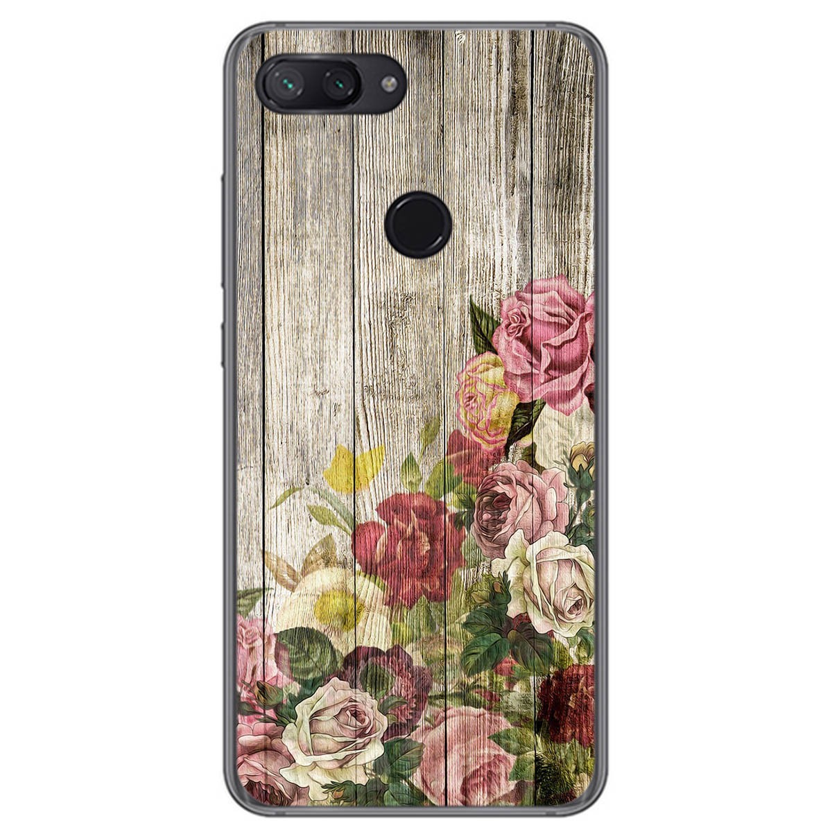 Tumundosmartphone Funda Gel Tpu para Xiaomi Mi 8 Lite diseño Madera 08 Dibujos