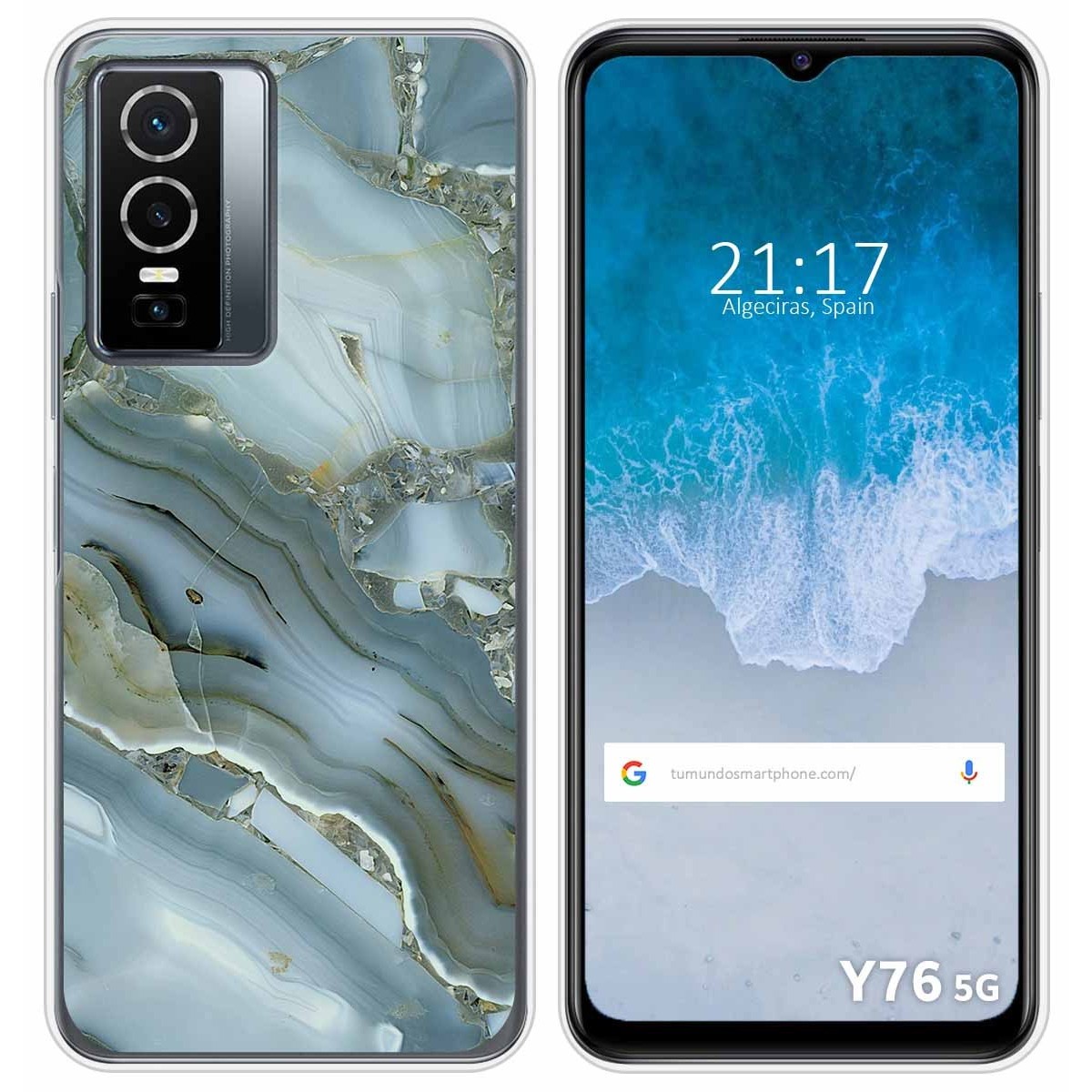 Funda Silicona para Vivo Y76 5G diseño Mármol 09 Dibujos