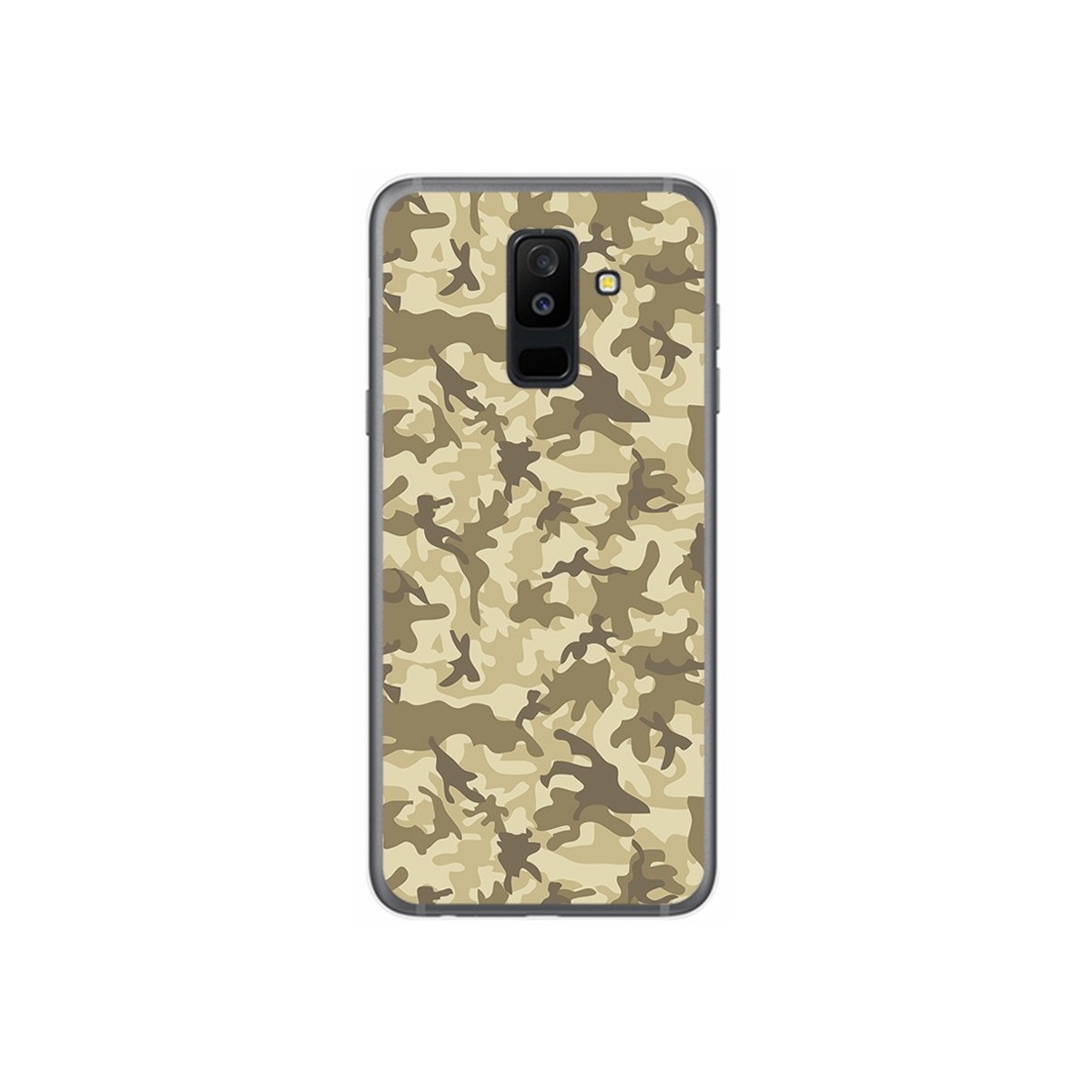 Tumundosmartphone Funda Gel Tpu para Samsung Galaxy A6 Plus (2018) Diseño Sand Camuflaje Dibujos