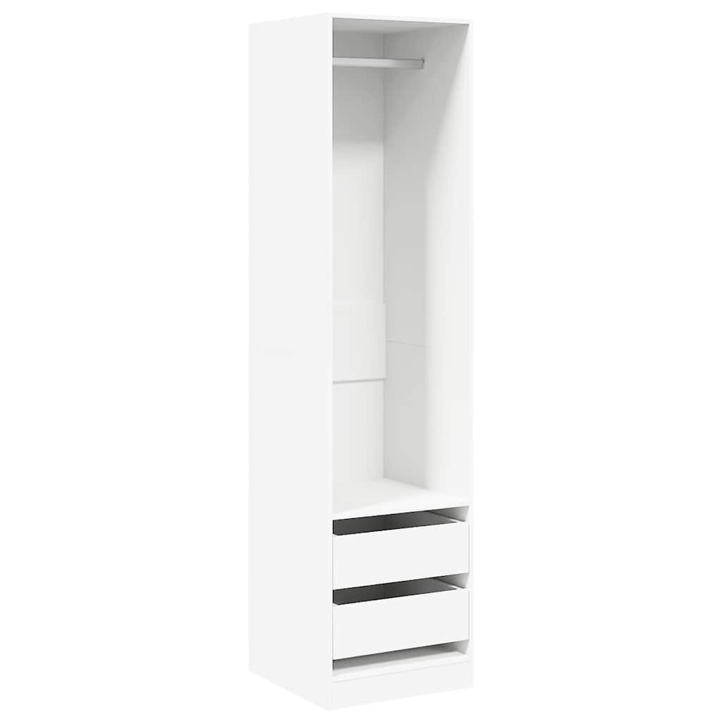 vidaXL Armario con cajones de madera contrachapada blanco 50x50x200 cm