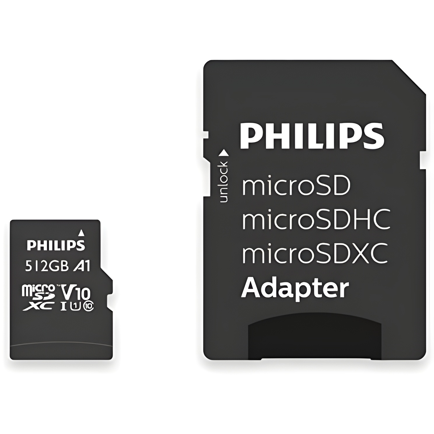Philips Tarjeta SDXC de 512 GB + Adaptador SD UHS-I U1 - Alta Capacidad - Velocidad de Lectura Rápida