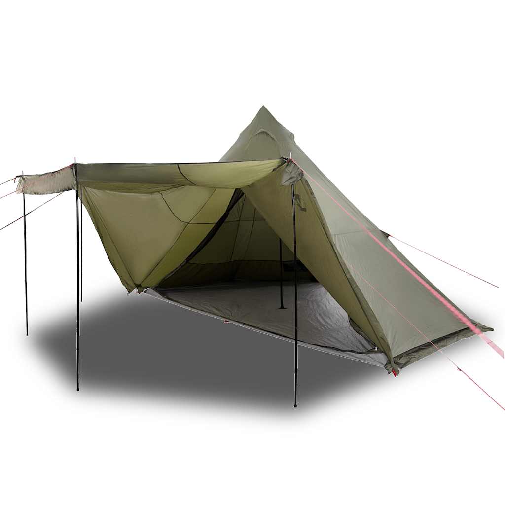 vidaXL Tienda campaña familiar tipi 8 personas impermeable verde oliva