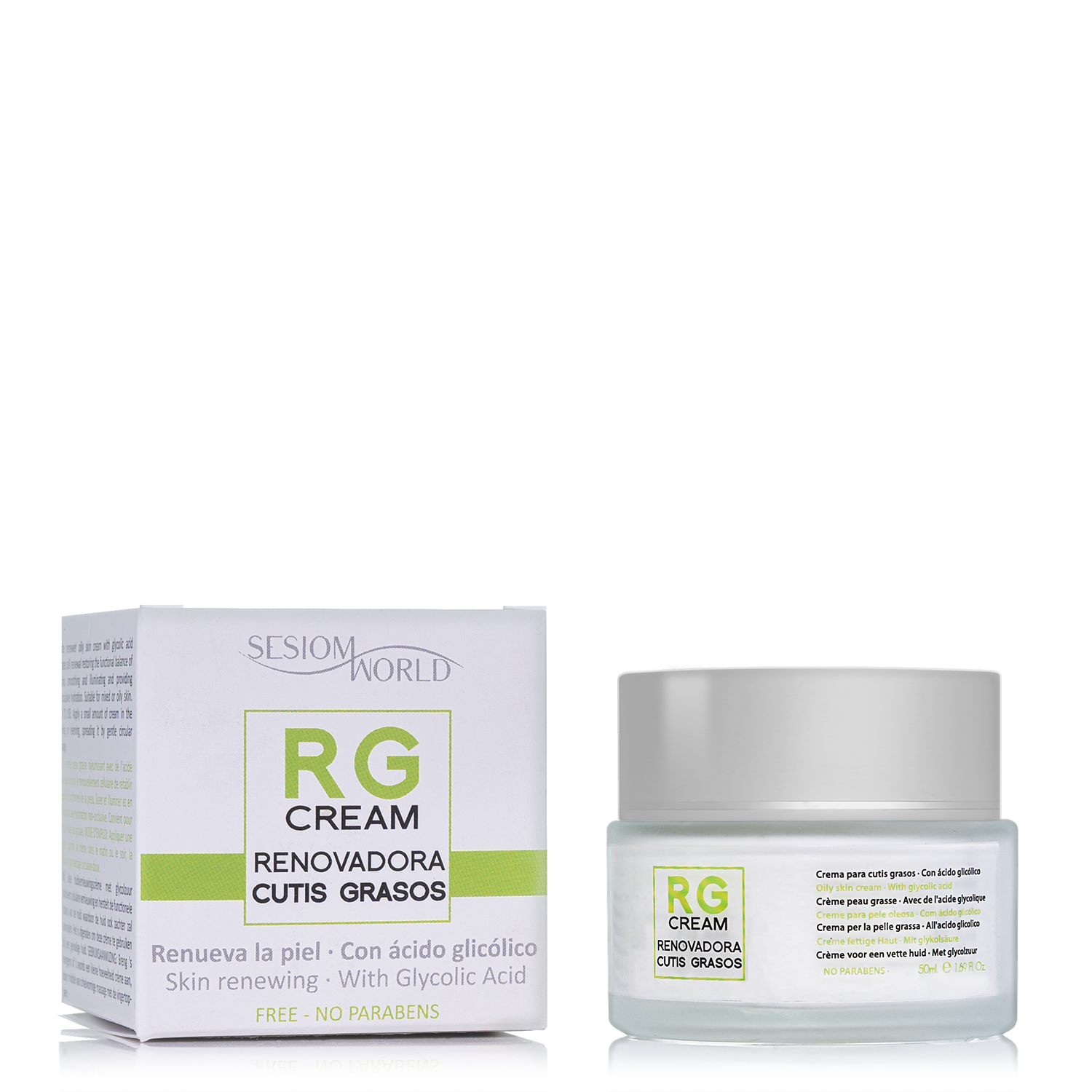 CREMA FACIAL RG RENOVADORA CUTIS GRASOS CON ÁCIDO GLICÓLICO 50ML