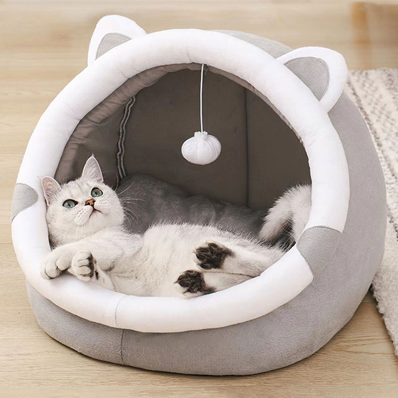 Cama bonita para gatos pequeños y grandes_ tienda de campaña para perros_ casa suave para gatitos_ cojín acogedor para cachorros