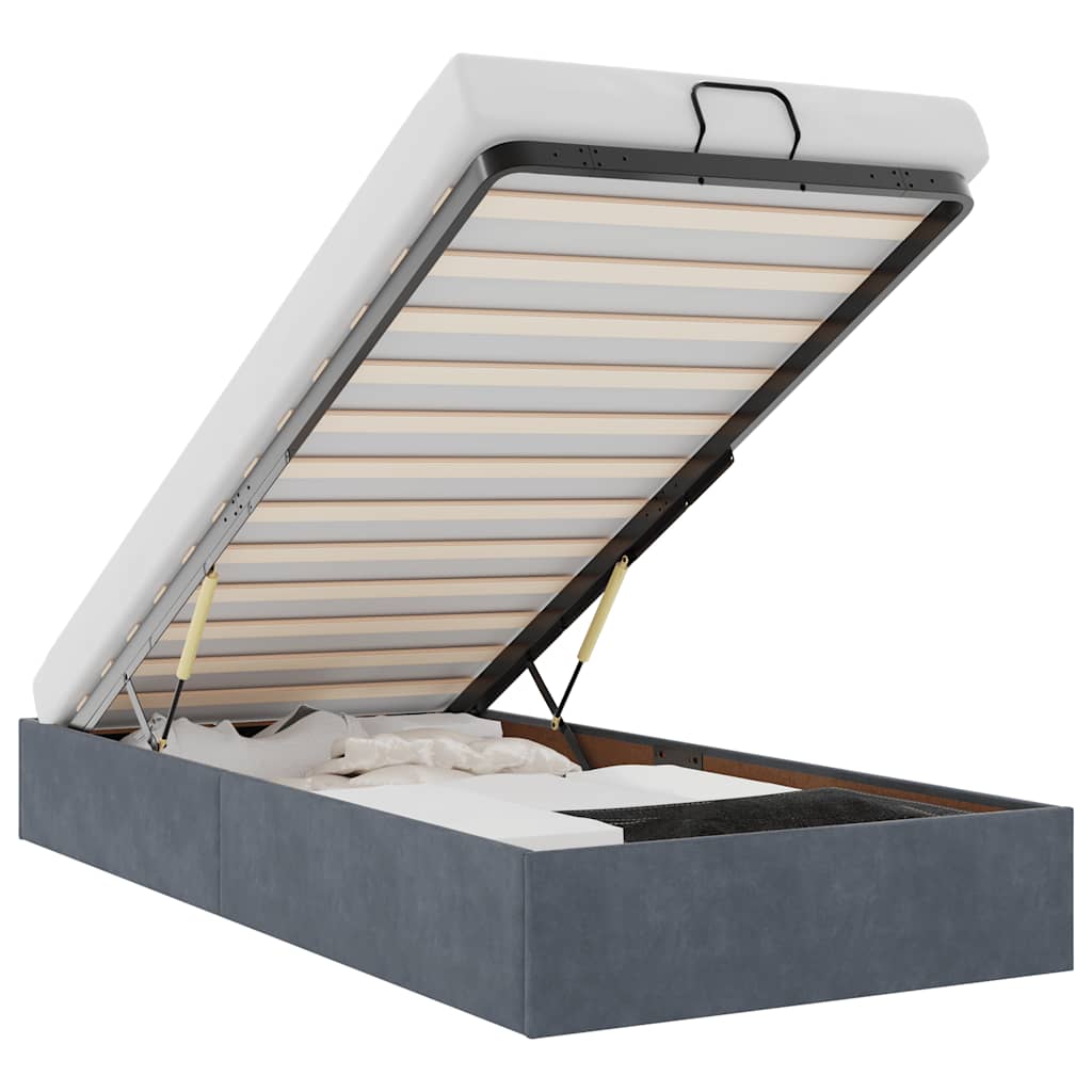 vidaXL Estructura de cama otomana sin colchón terciopelo gris oscuro