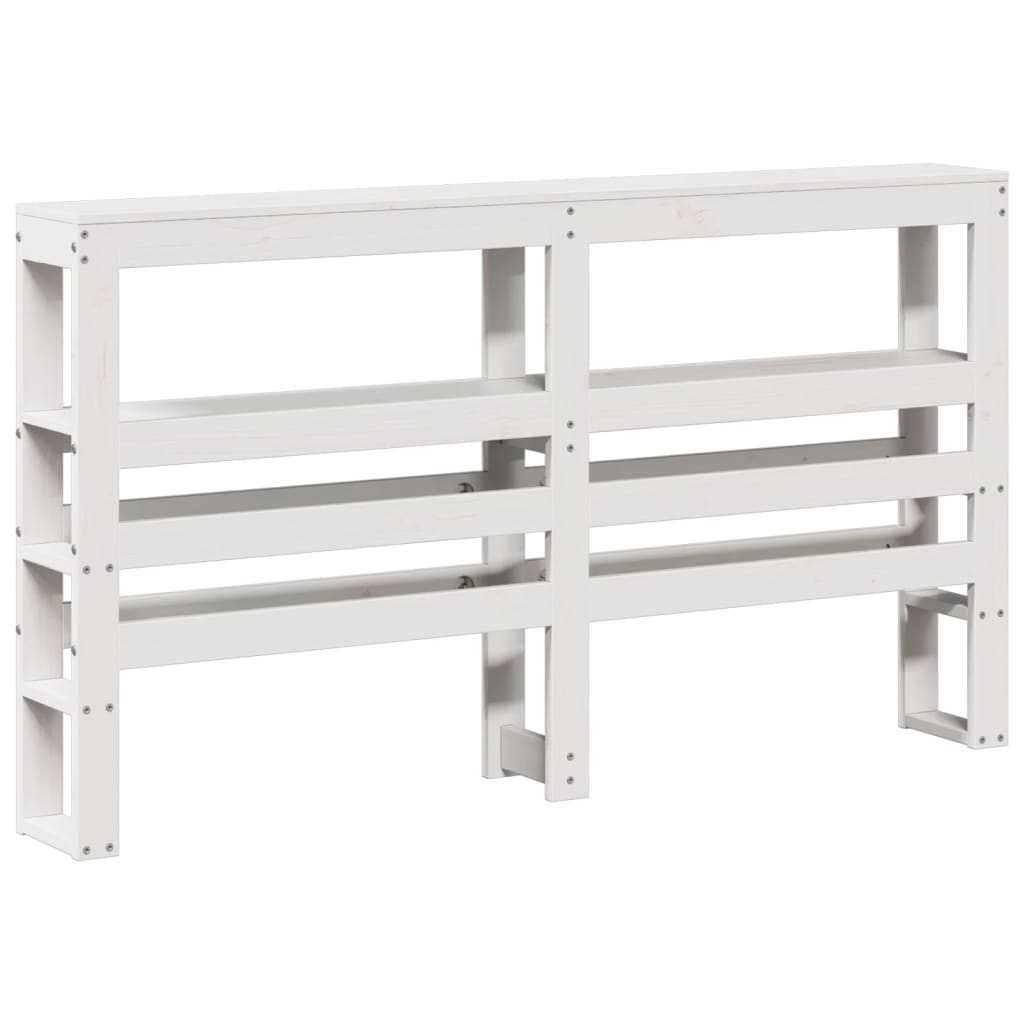vidaXL Cabecero de cama con estantes madera maciza pino blanco 140 cm