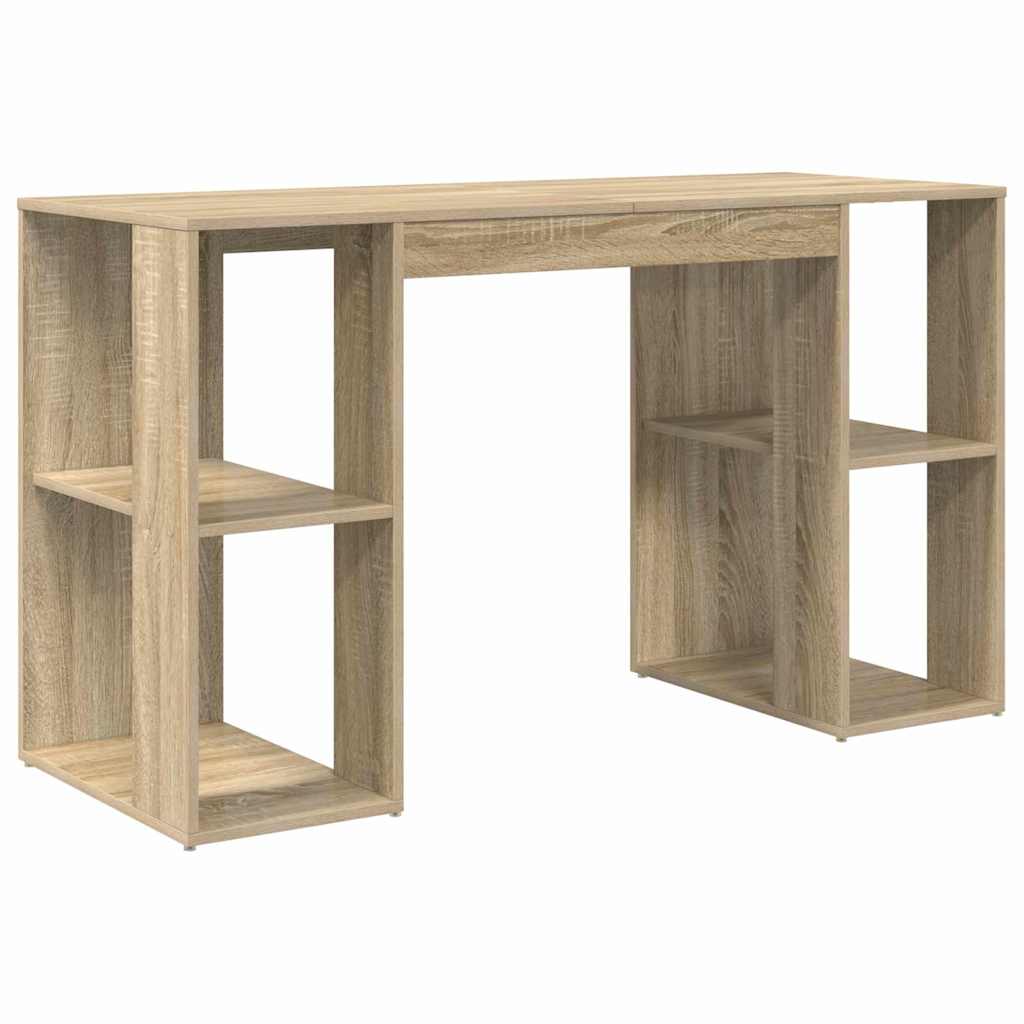 vidaXL Escritorio Roble Sonoma 130 x 50.5 x 75 cm Madera de ingeniería
