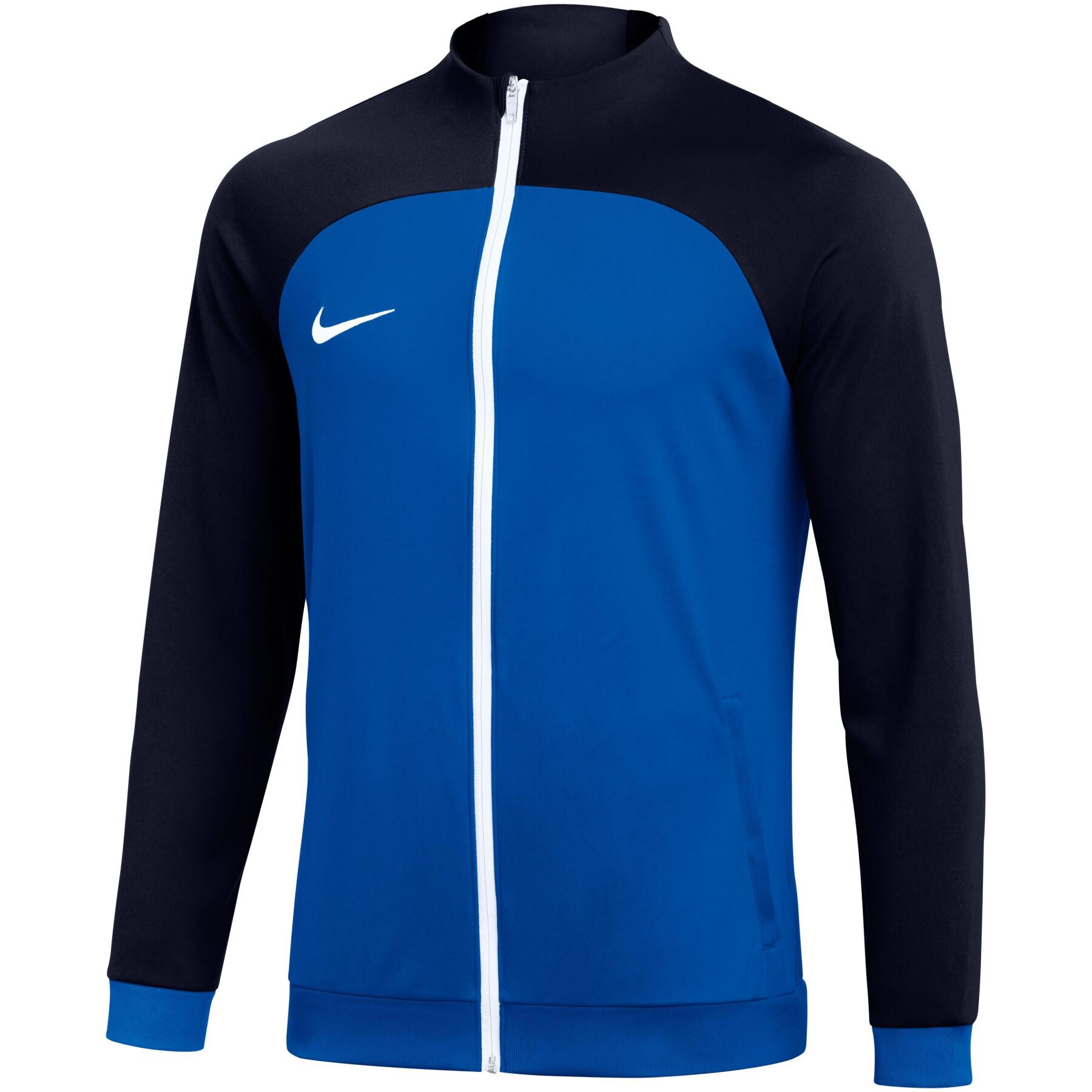 Nike Sudadera de Chandál Academy Pro, con cierre para hombre, Amarillo fluorescente, Azul y Negra
