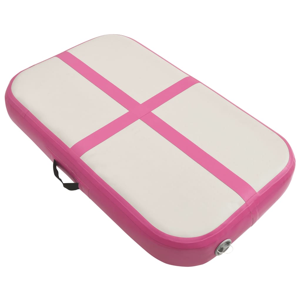 vidaXL Esterilla inflable de gimnasia con bomba PVC rosa 60x100x15 cm