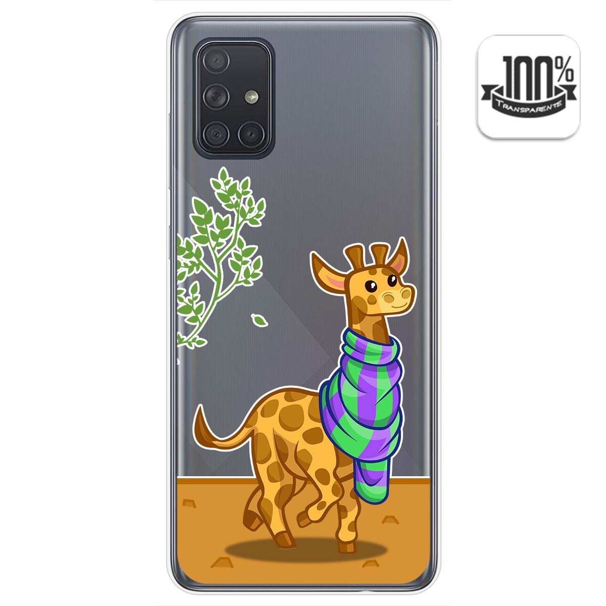Tumundosmartphone Funda Gel Transparente Samsung Galaxy A71 5G Diseño Jirafa