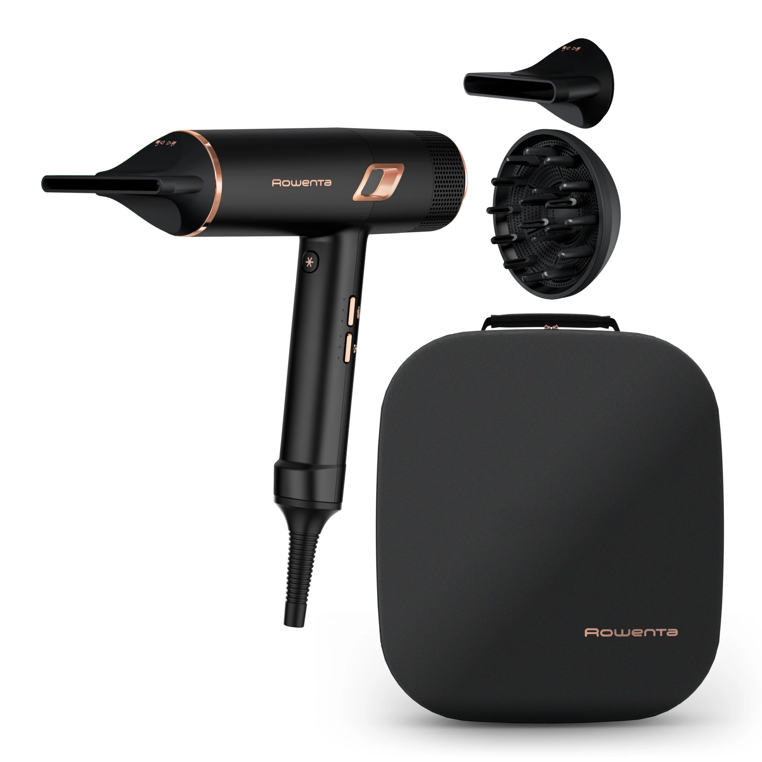 Secador de pelo 2000W BLDC ROWENTA CV9920F3  | 3 Velocidades, 3 Temperaturas, Función iónica, Negro, Cobre