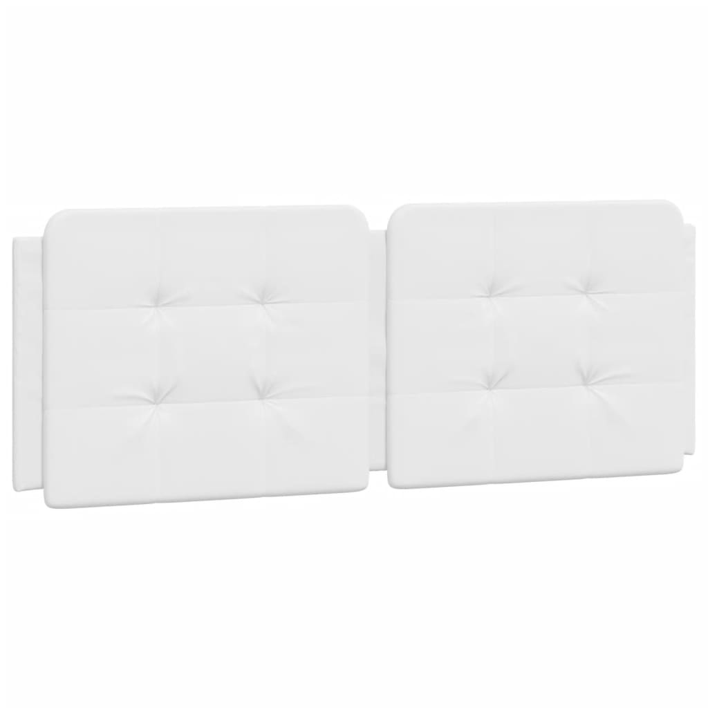vidaXL Cabecero de cama acolchado Zadar cuero sintético blanco 140 cm