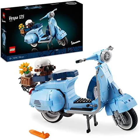 LEGO Icons Vespa 125, Maqueta de Moto para Construir para Adultos, Réplica Coleccionable de Scooter Italiana, Decoración para el Hogar y la Oficina, Regalo para Hombres y Mujeres 10298