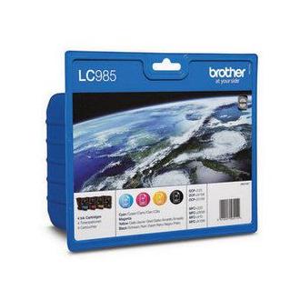 Brother - Cartucho de tinta LC985VALBP compatible con impresoras Brother DCP-J125, DCP-J140W y MFC-J220, 4 colores (negro, cian, magenta, amarillo), rendimiento hasta 300 páginas