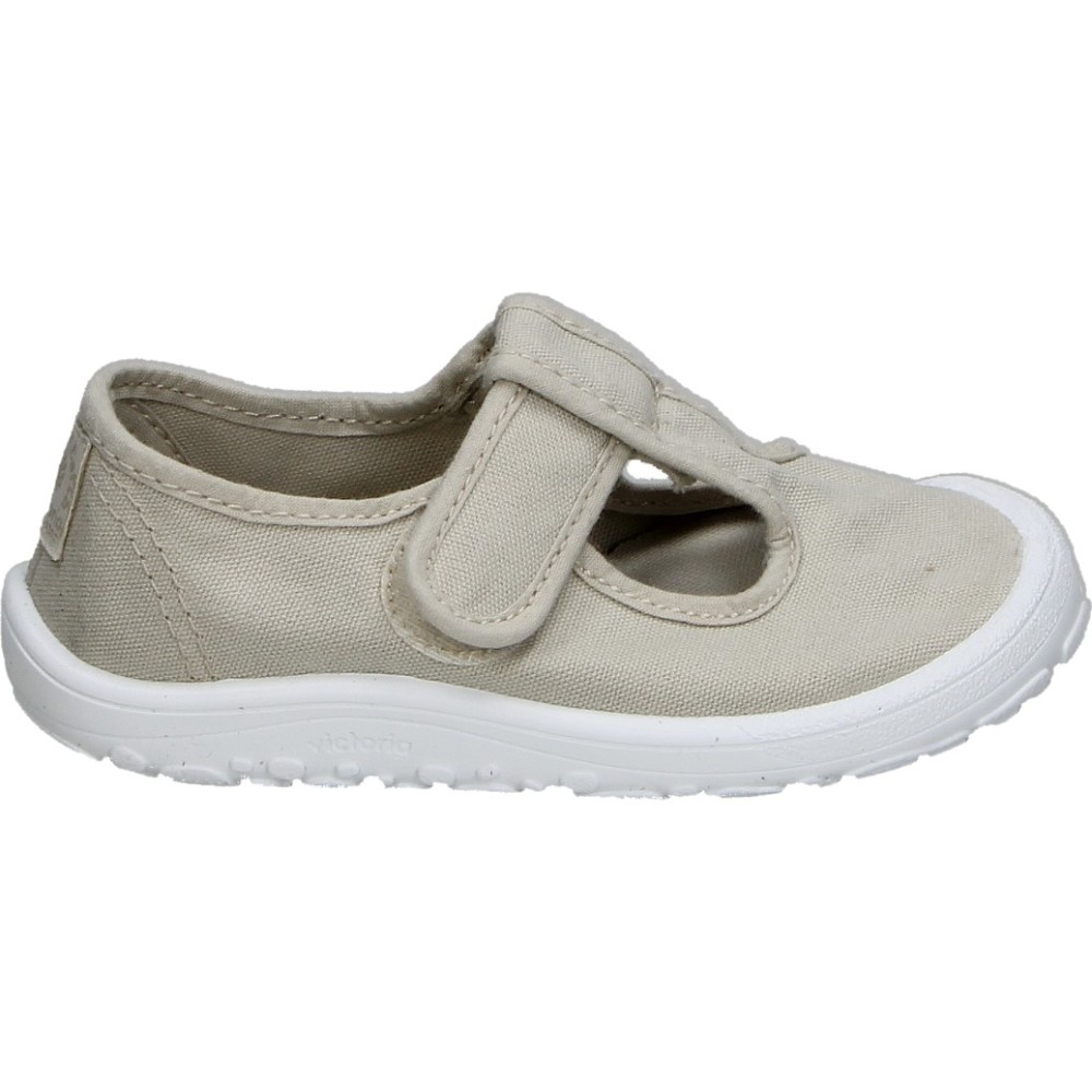 VICTORIA | Zapatillas Barefoot Victoria Bosco Infantiles – Sandalia de Lona en Color Blanco Sucio – Lonas con Velcro – Flexibles – Respetuosos con el Pie – Horma Amplia – Hechos en España – Cómodos – Modelo 1370108