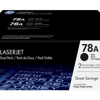 Hp ce278a negro pack de 2 cartuchos de toner originales - 78a