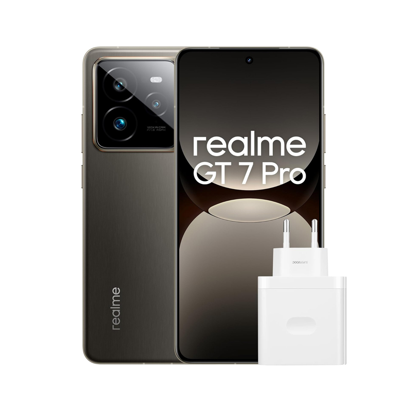Teléfono Móvil realme GT 7 Pro 5G, 12GB+256GB, Pantalla AMOLED 6.78" 120Hz, Snapdragon 8 Elite, Cámara 50MP OIS, Batería 6500mAh con Carga Rápida 120W SUPERVOOC, IP69, NFC, Android 15