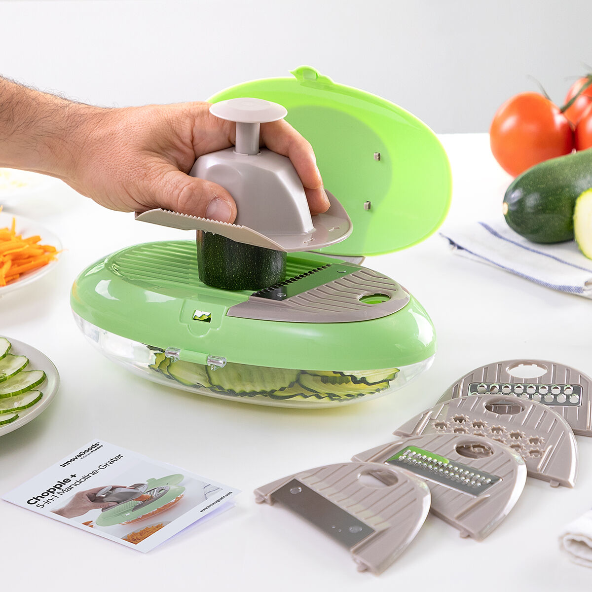 Cortador de Verduras en Espiral y Rallador con Recetas Vigizer InnovaGoods  