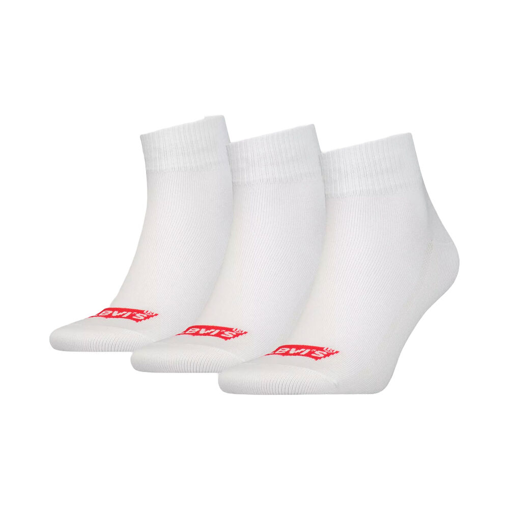 Pack 3 Calcetines Levis de Media Altura Blancos de Algodón con el Logo Batwing