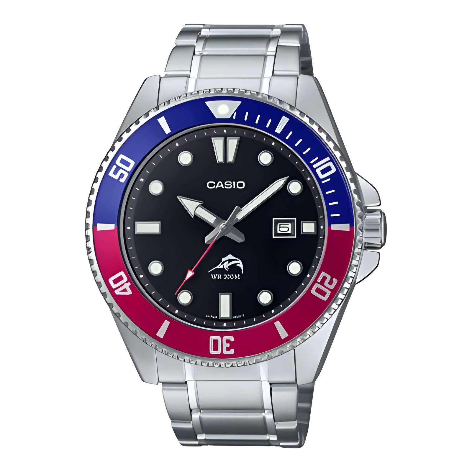 ​reloj buceo hombre Casio MARLIN DURO MDV-106DD-1A2 “Pepsi” Marlin Metal Legend 44.2mm 200m WR Correa de acero