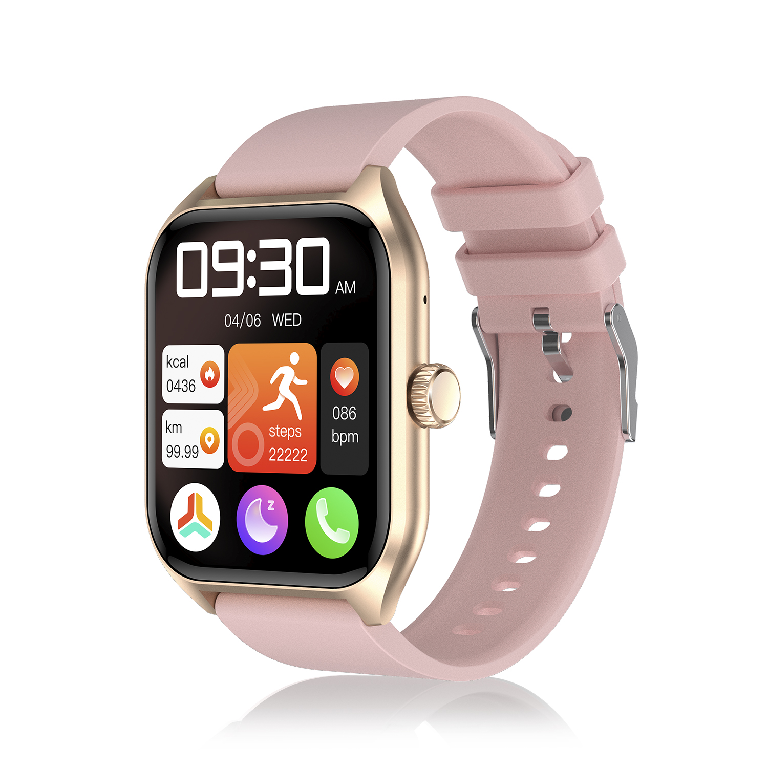 DAM. Smartwatch Qx5 con pantalla de 1,96 pulgadas. Llamadas Bluetooth, más de 100 modos deportivos, medición de glucosa y de tensión. 4,5x0,9x3,8cm