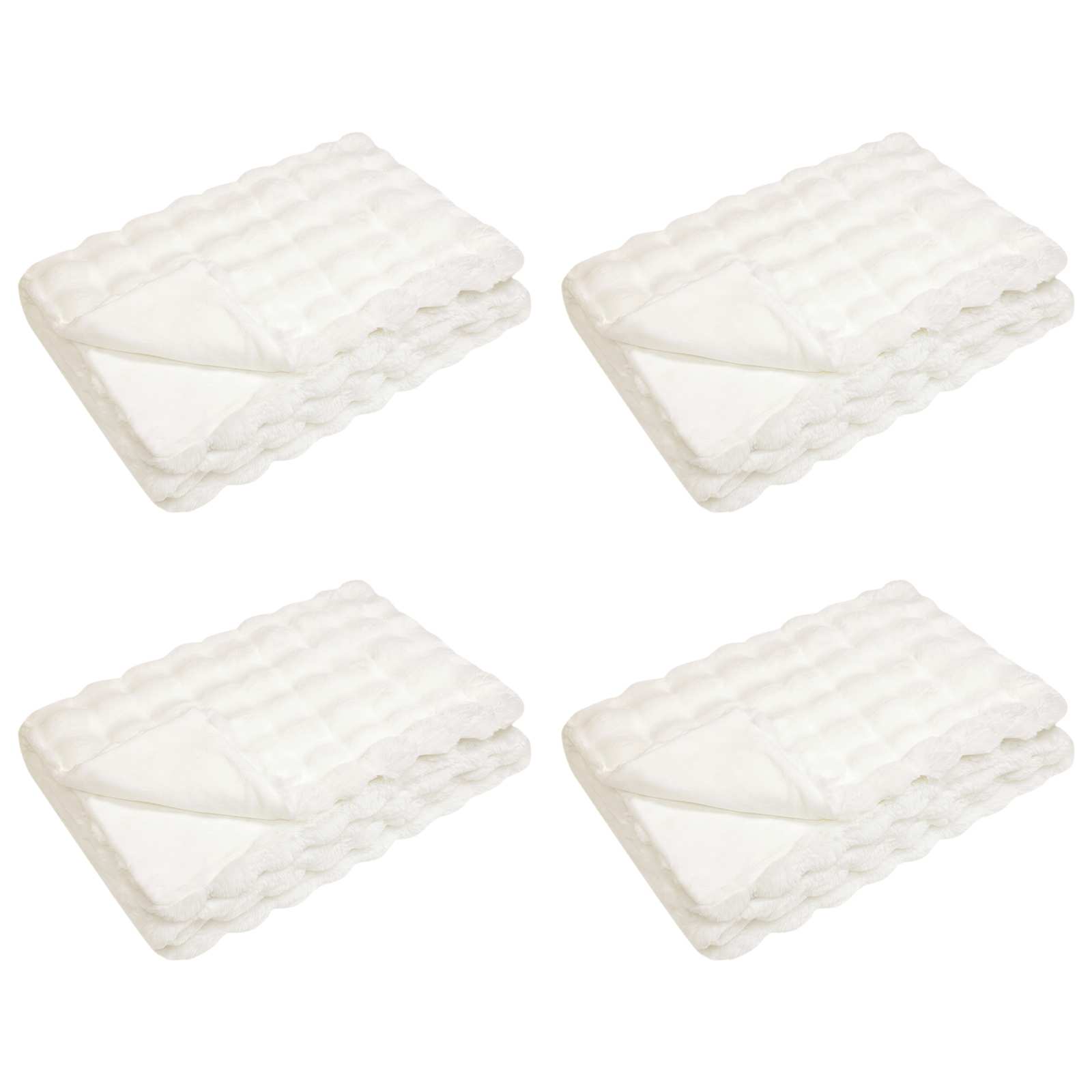 vidaXL Manta de de conejo sintético antideslizante Olite 4 pcs