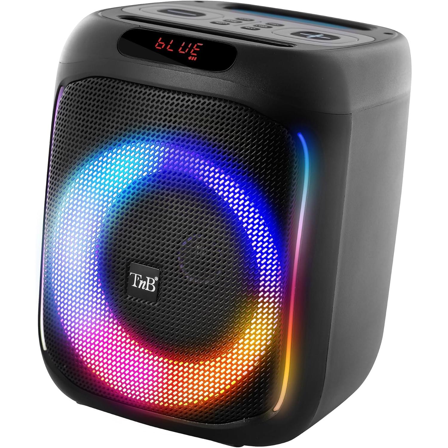 T'nB Cubo Blaster, conexión inalámbrica Bluetooth, altavoz portátil potente de 40 vatios, luminoso con 4 modos RGB, ideal para fiestas y veladas, tamaño cuadrado ligero para llevar a cualquier parte,