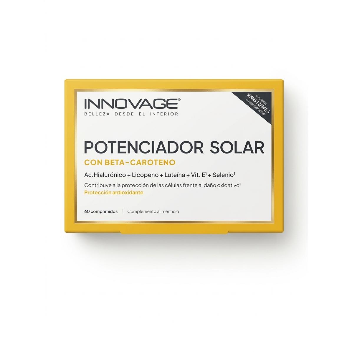Innovage Potenciador Solar 60 Comprimidos – Prepara la Piel, Bronceado Intenso y Duradero – Con Vitamina E, C y Selenio – Protección Antioxidante